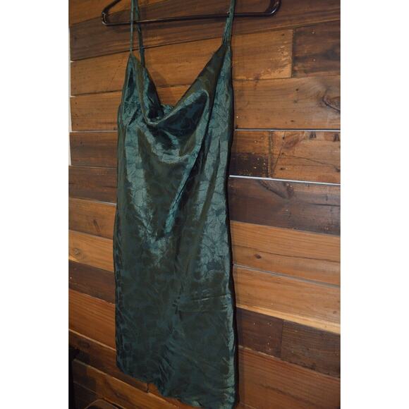 Nasty Gal‎ Slip Dress Cowlin' For You Floral Jacquard Green Size 2 - Picture 4 of 11